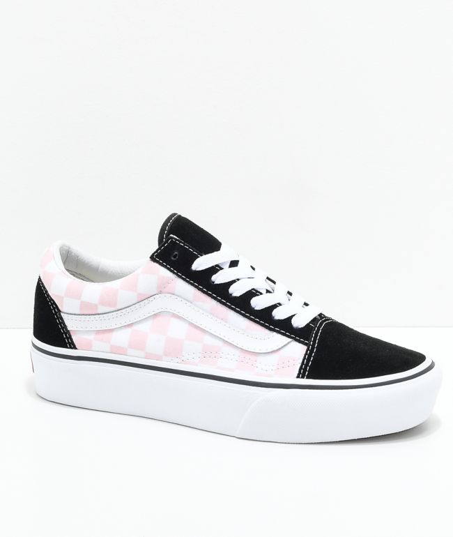 baby pink checkered vans